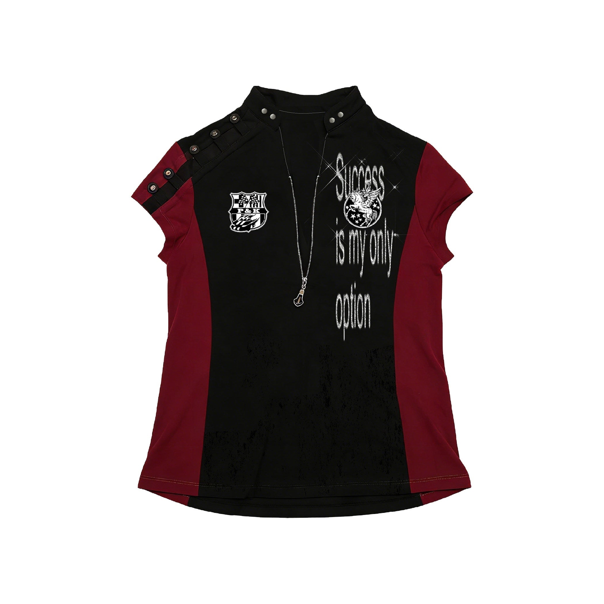 PAIKI_Cooling_Cotton_Slim_Fit_Henley_Zip_Letter_Print_Unisex_Short_Sleeve_T-Shirts_MISSTT