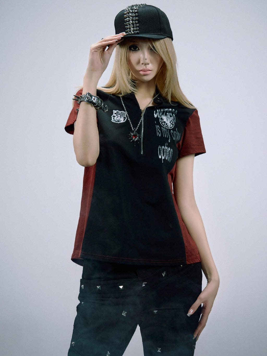 PAIKI Cooling Cotton Slim Fit Henley Zip Letter Print Unisex Short Sleeve T-Shirts