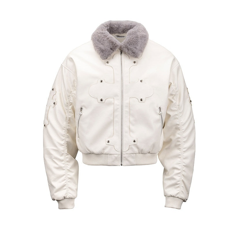 PAIKI_Detachable_Fur_Collar_Embroidered_Devil_Gothic_Straight_Fit_Pu_Puffer_Jackets_MISSTT
