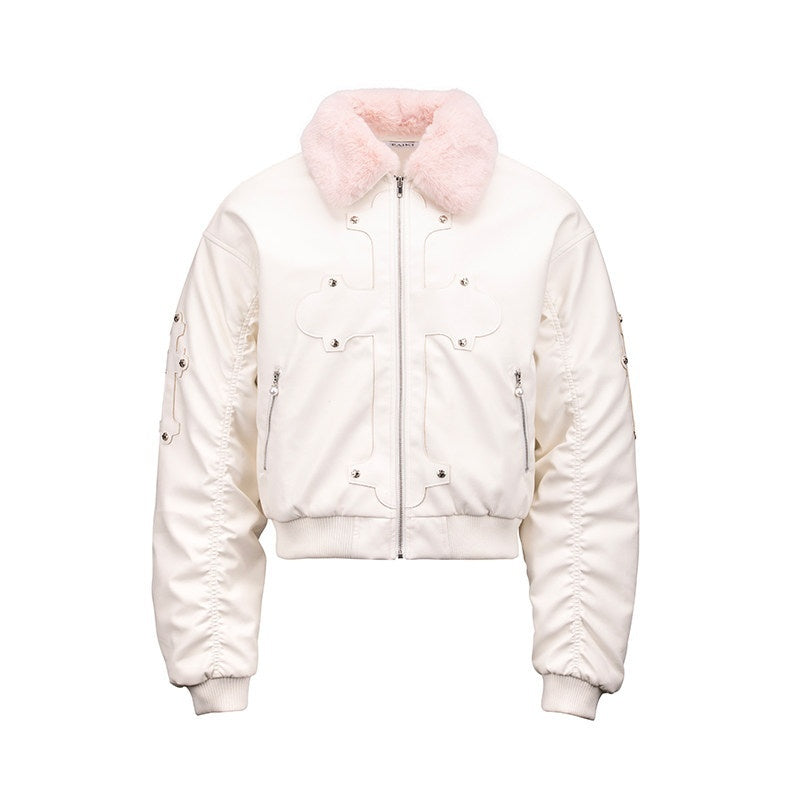 PAIKI_Detachable_Fur_Collar_Embroidered_Devil_Gothic_Straight_Fit_Pu_Puffer_Jackets_MISSTT