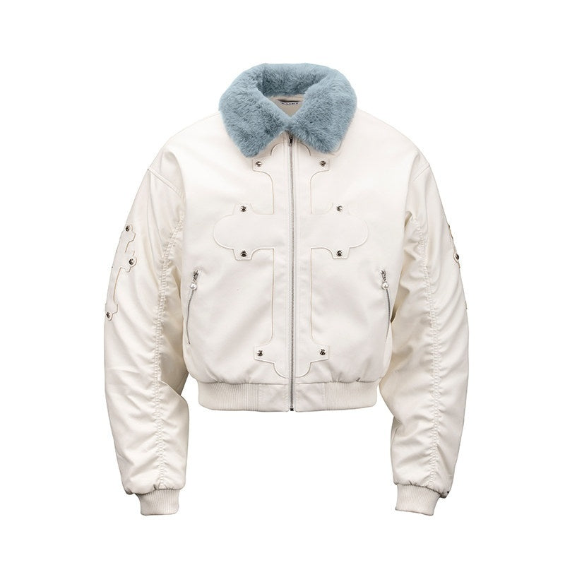 PAIKI_Detachable_Fur_Collar_Embroidered_Devil_Gothic_Straight_Fit_Pu_Puffer_Jackets_MISSTT