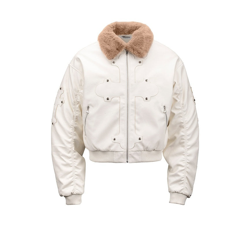 PAIKI_Detachable_Fur_Collar_Embroidered_Devil_Gothic_Straight_Fit_Pu_Puffer_Jackets_MISSTT