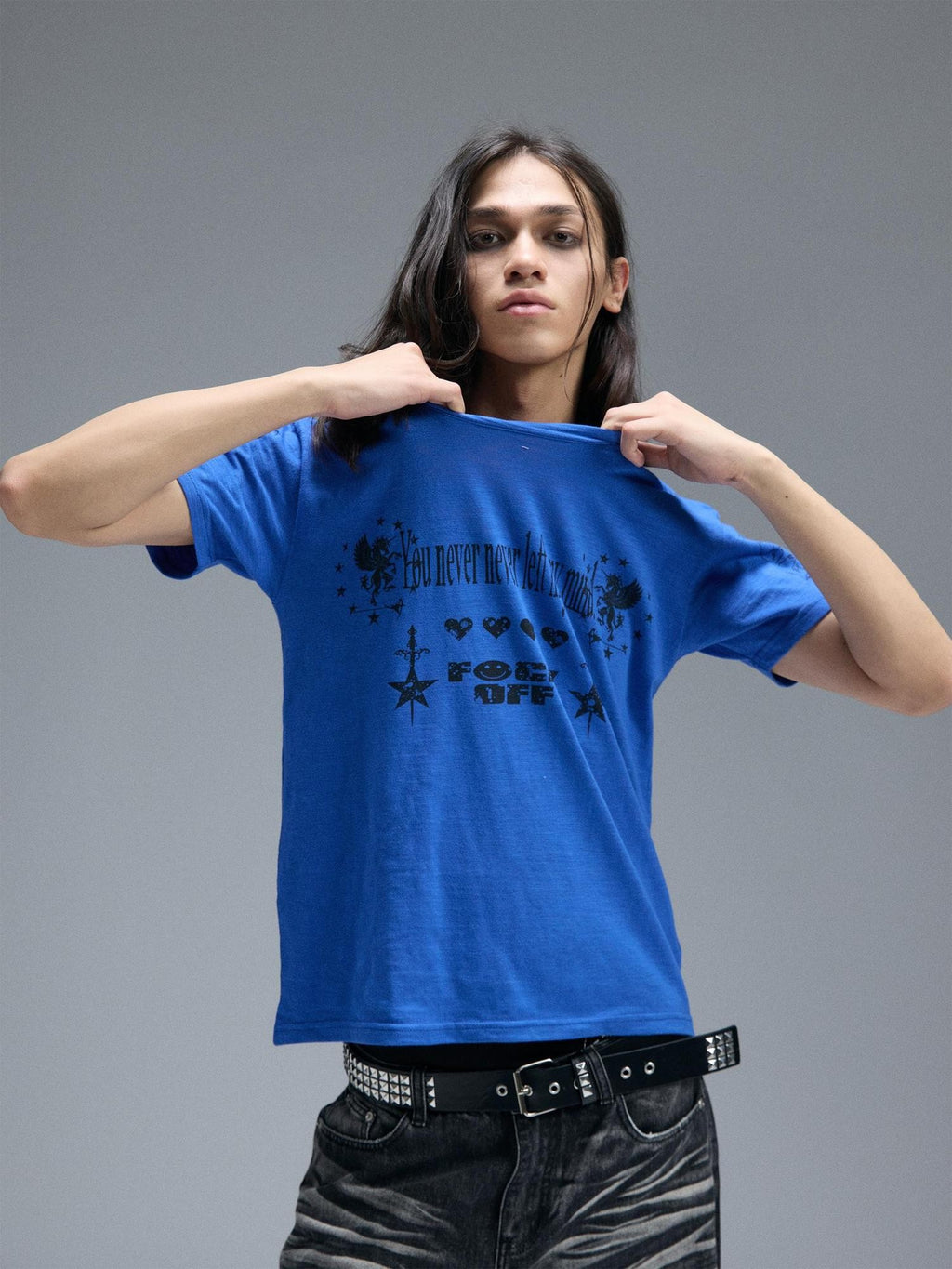 PAIKI Digital Print Letter Round Neck Cotton Women's Short Sleeve T-shirts