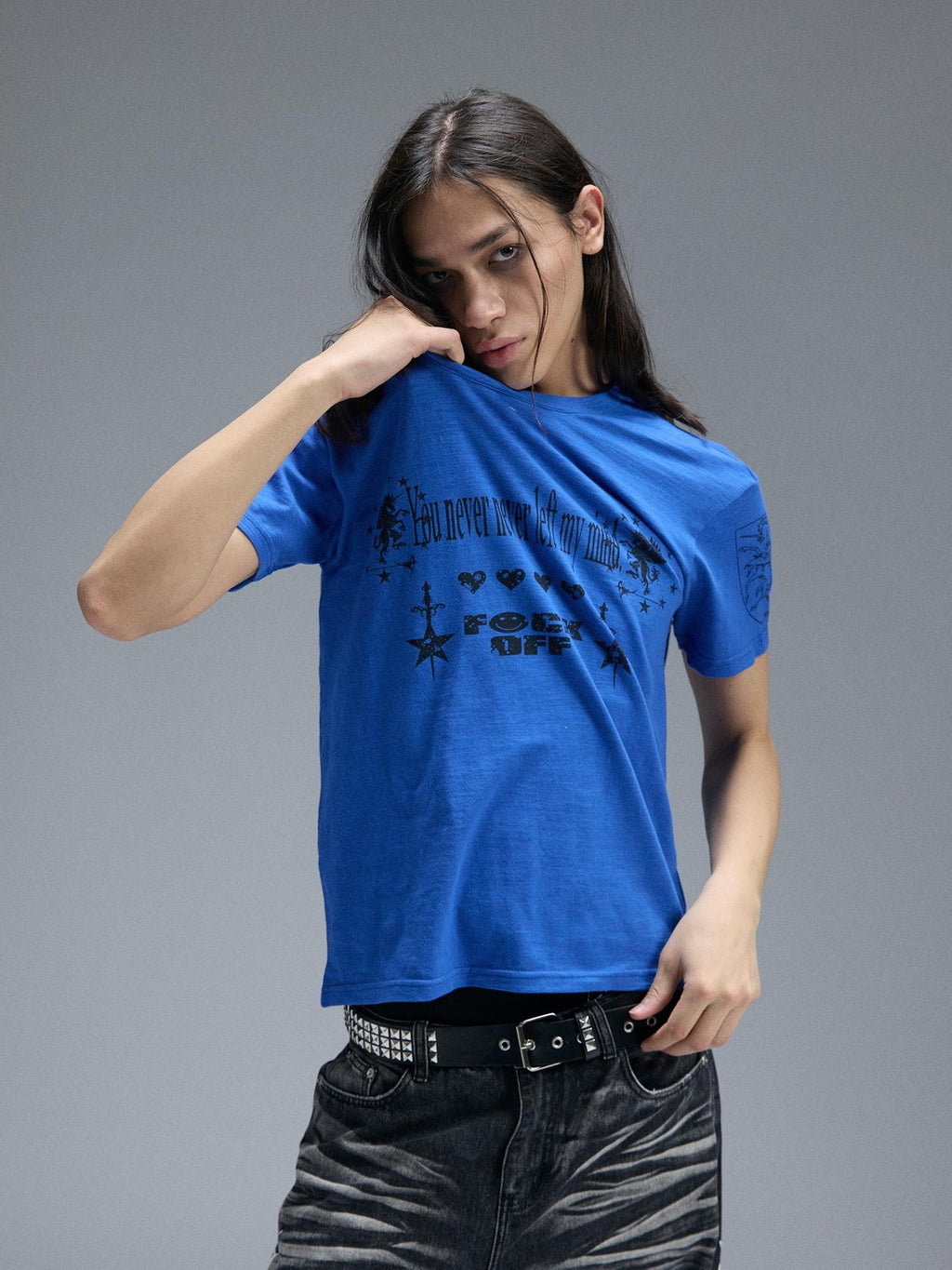 PAIKI Digital Print Letter Round Neck Cotton Women's Short Sleeve T-shirts