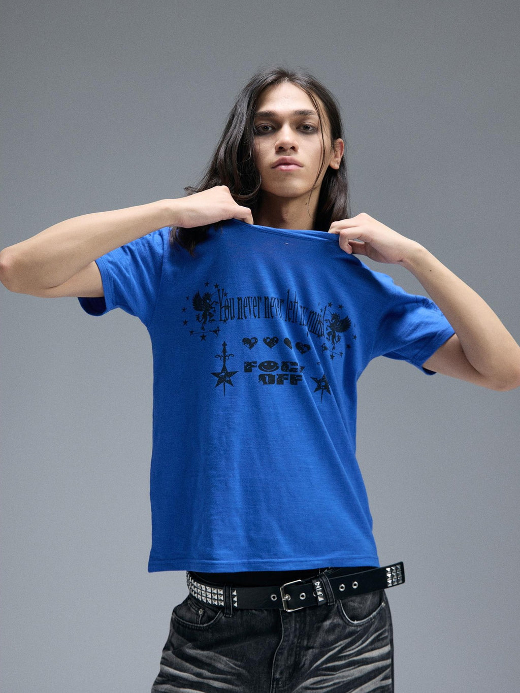 PAIKI Digital Print Letter Round Neck Cotton Women's Short Sleeve T-shirts