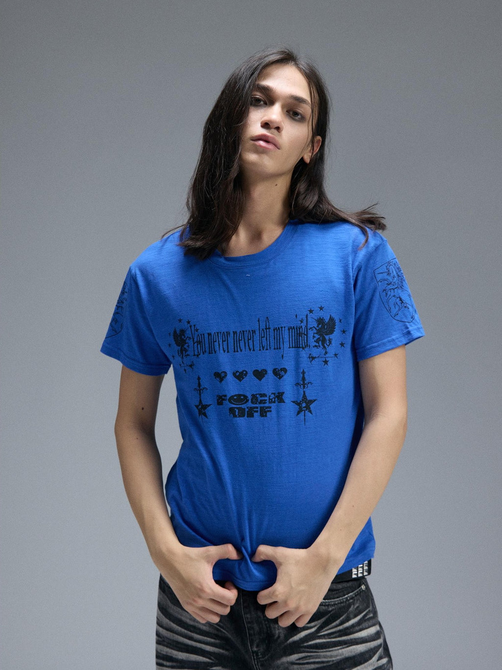 PAIKI Digital Print Letter Round Neck Cotton Women's Short Sleeve T-shirts