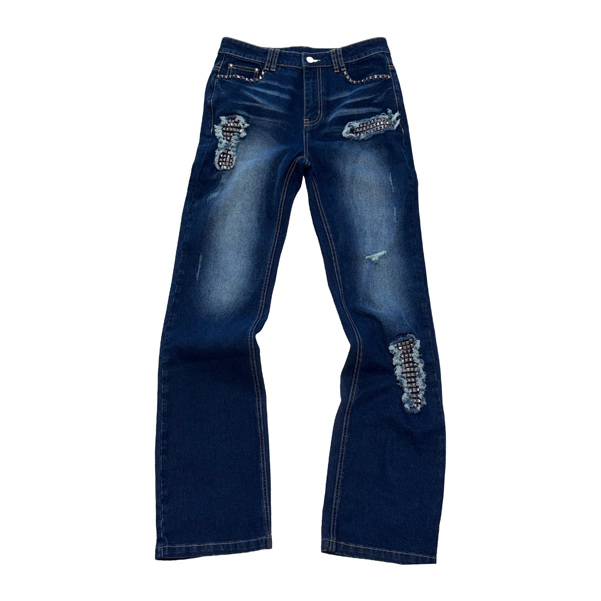 PAIKI_Distressed_Washed_Punk_Slim_Midrise_Unisex_Denim_Black_Blue_Straight_Jeans_MISSTT