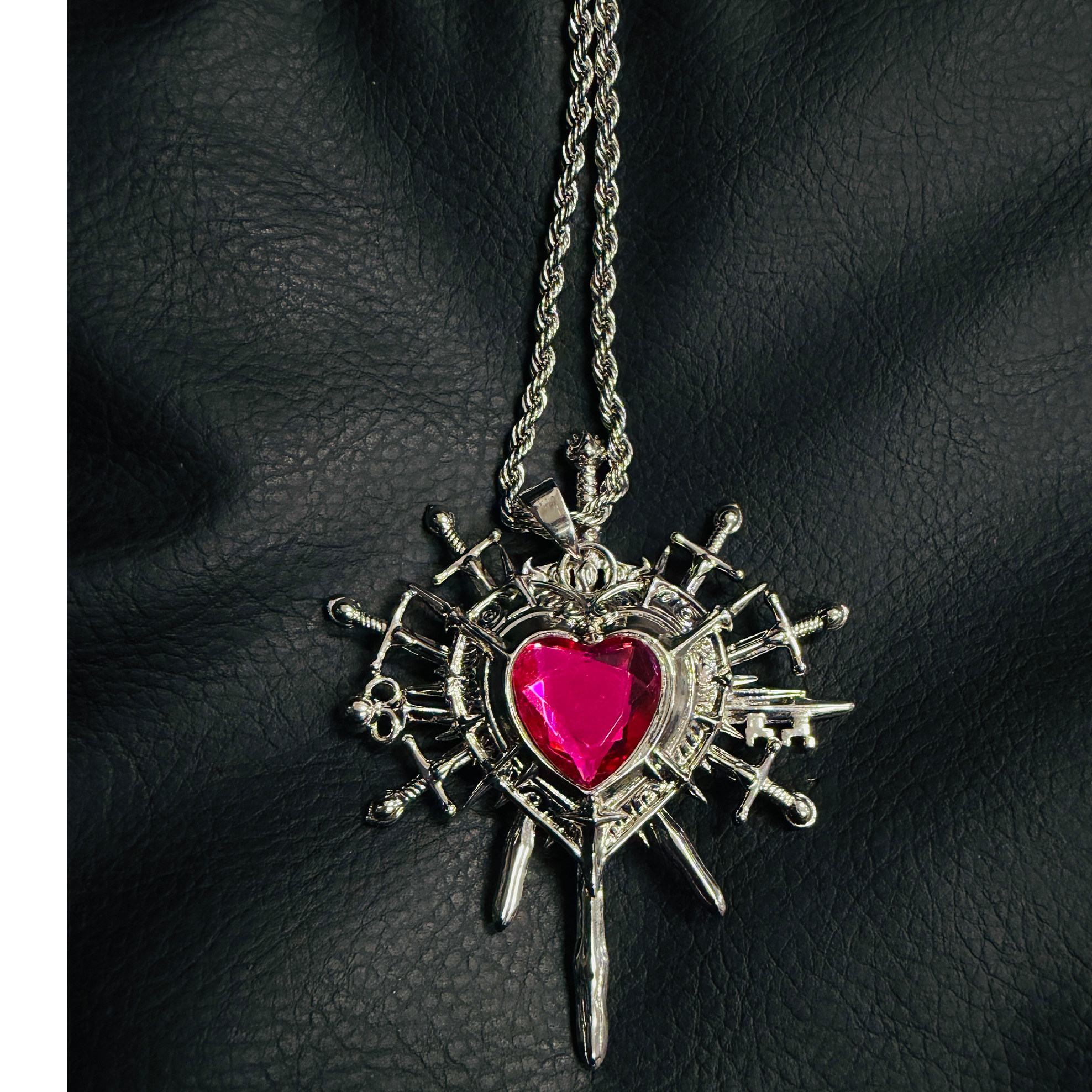 PAIKI_Edgy_Gemstone_Silver_Punk_Reversible_Pendant_Unisex_Jewelry_Necklaces_MISSTT