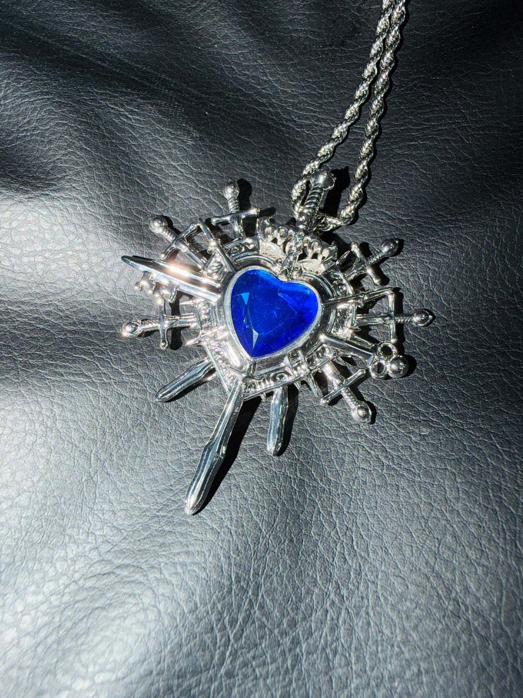 PAIKI Edgy Gemstone Silver Punk Reversible Pendant Unisex Jewelry Necklaces