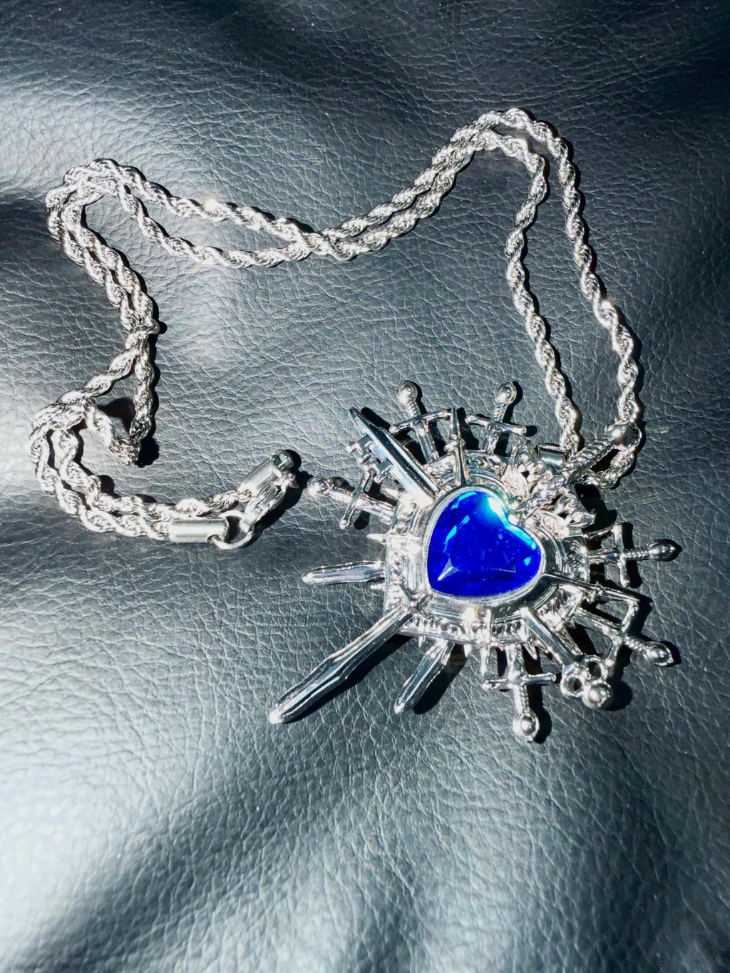 PAIKI Edgy Gemstone Silver Punk Reversible Pendant Unisex Jewelry Necklaces