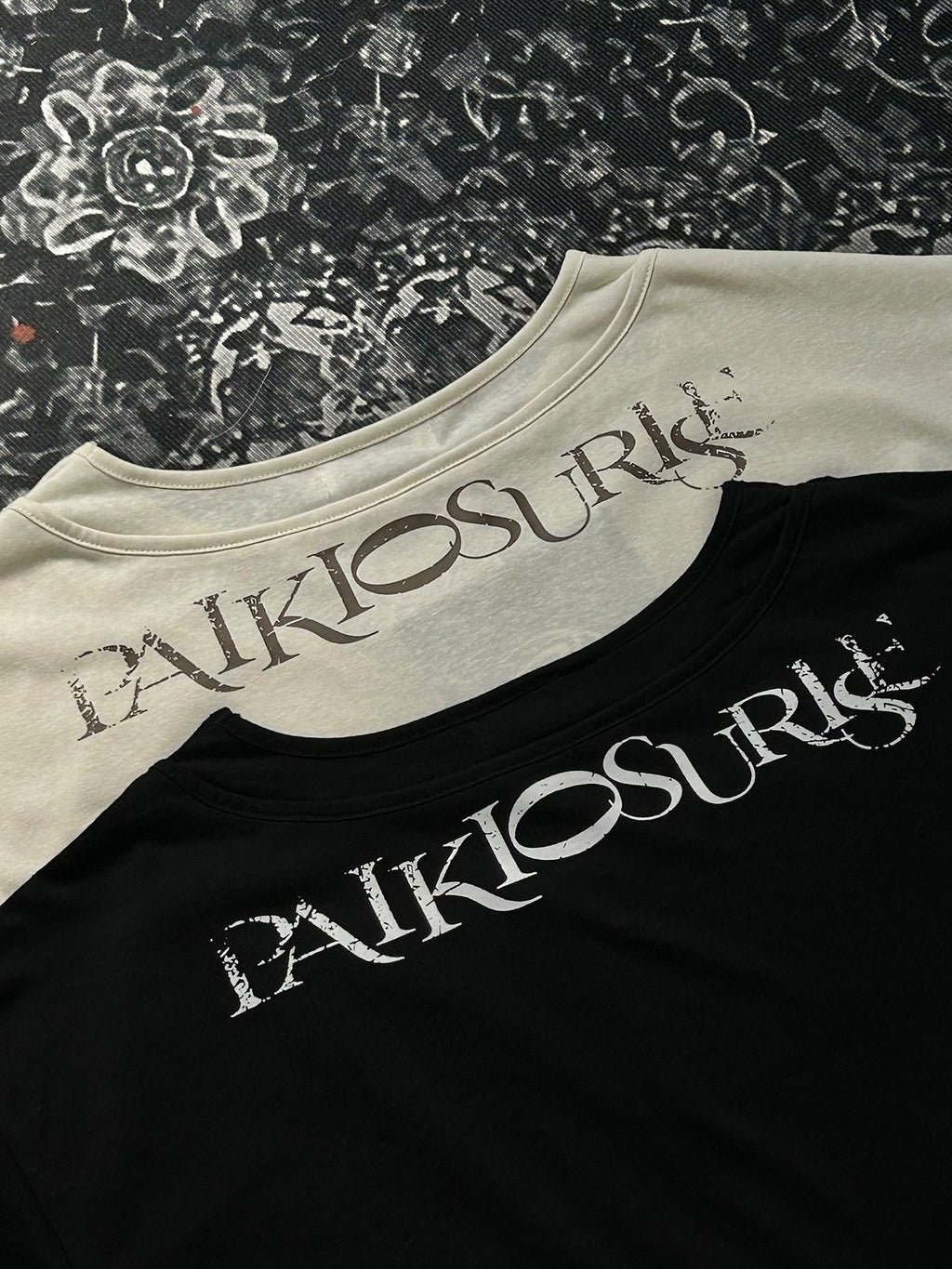 PAIKI Embossed Faux Layered Loose Raglan Henley Unisex Everyday Long Sleeve T-Shirts
