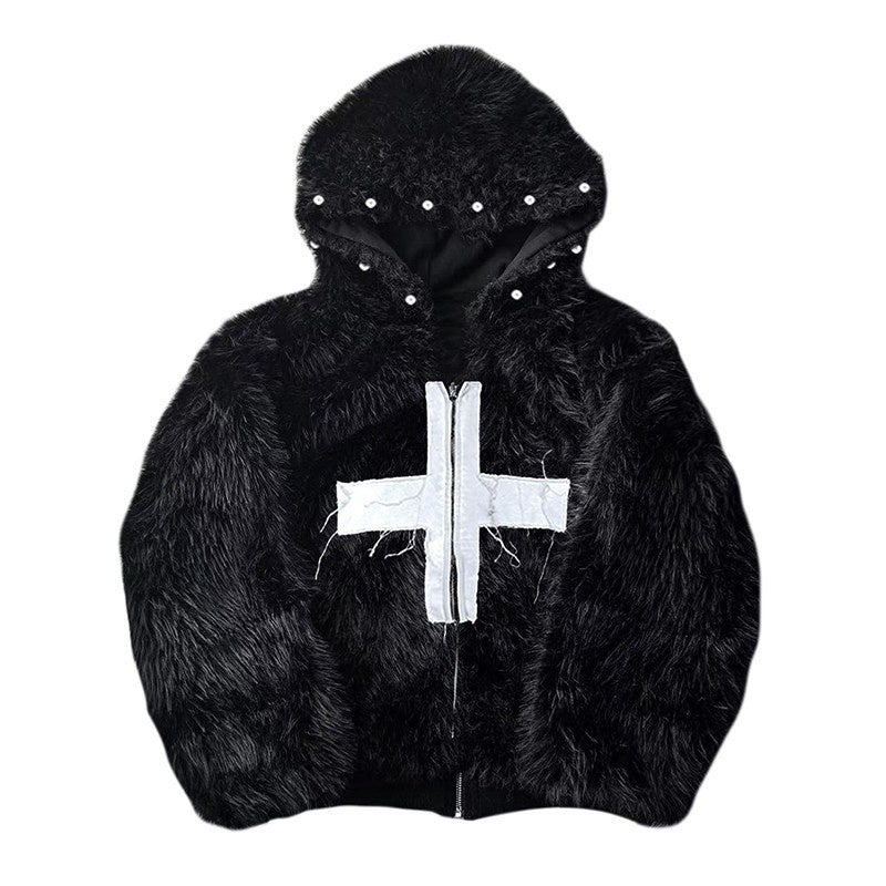 PAIKI_Extra_Warm_Hooded_Mink_Trim_Loose_Fit_Office_Zip_Black_Cotton_Puffer_Jackets_MISSTT