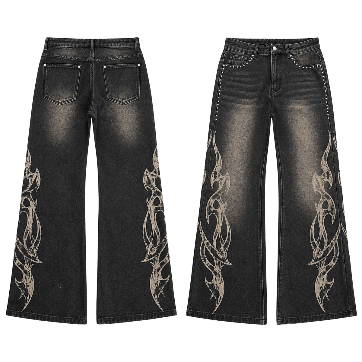 PAIKI_Flame_Print_Studded_Washed_Distressed_Low_Rise_Women's_Denim_Straight_Jeans_1081419604946_MISSTT