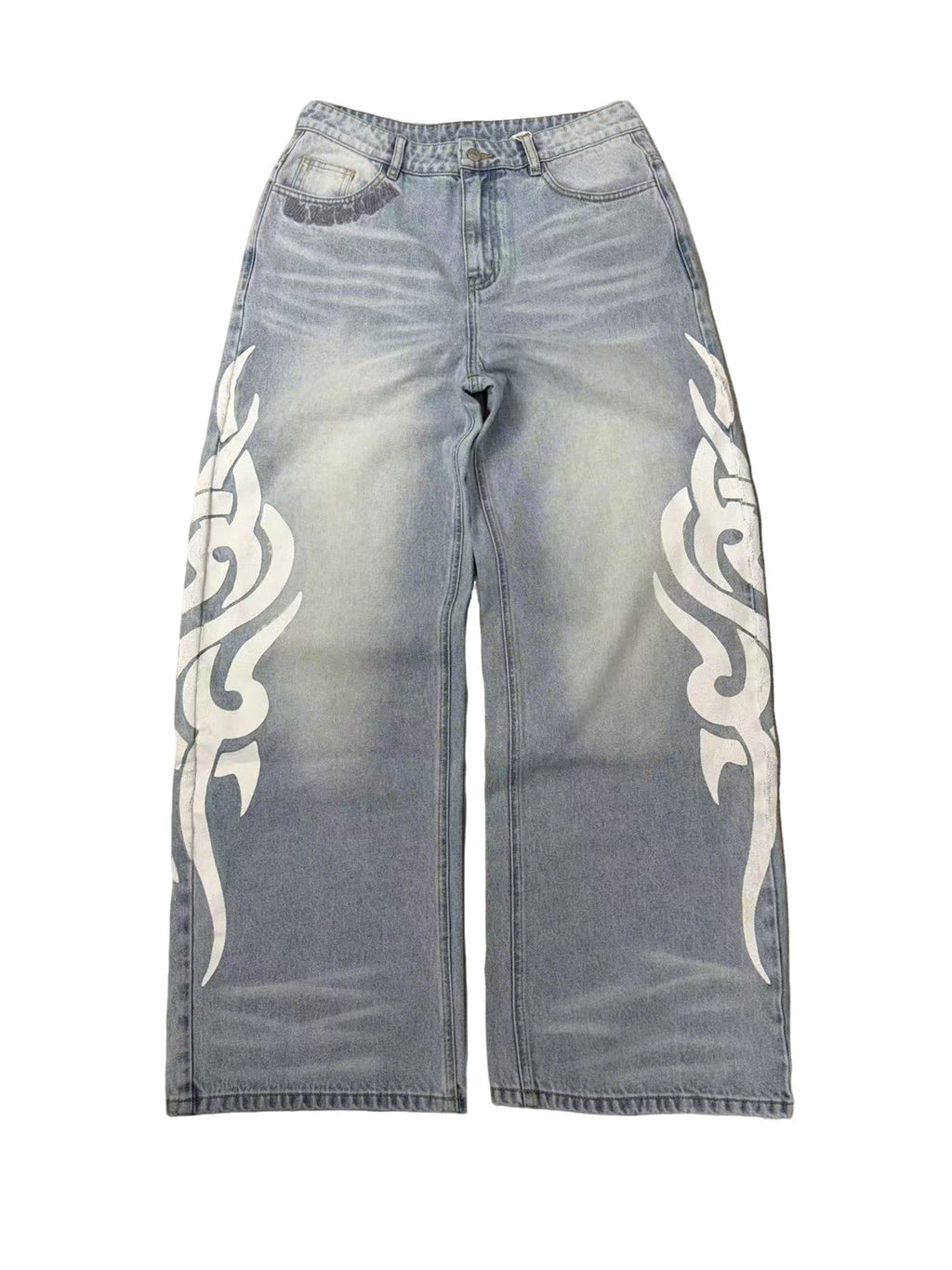 PAIKI_Floral_Print_Low_Rise_Button_Fly_Cotton_Blue_Slight_Stretch_Straight_Jeans_MISSTT