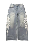 PAIKI_Floral_Print_Low_Rise_Button_Fly_Cotton_Blue_Slight_Stretch_Straight_Jeans_MISSTT
