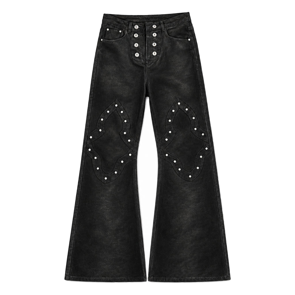 PAIKI_Geometric_Rivet_Coated_High_Waist_Women's_Slim_Fit_Bootcut_Jeans_1079071694674_MISSTT