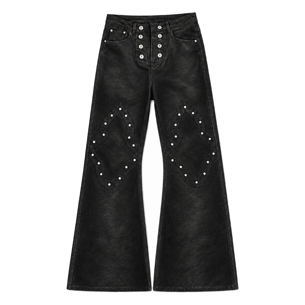 PAIKI_Geometric_Rivet_Coated_High_Waist_Women's_Slim_Fit_Bootcut_Jeans_1079071694674_MISSTT