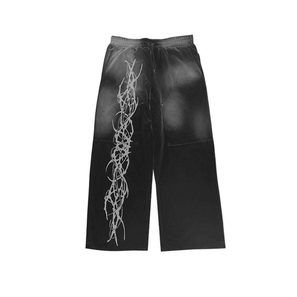 PAIKI_Ink_Splatter_Cotton_100_Percent_Loose_Street_Logo_Black_Blue_Wide-Leg_Pants_MISSTT