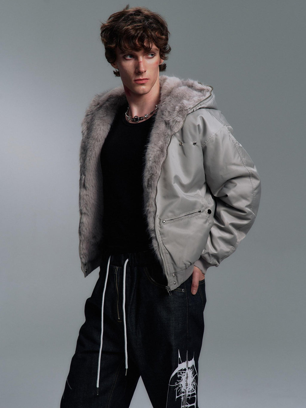 PAIKI Insulated Hooded Nylon Windproof Relaxed Fit Ribbed Hem Unisex Puffer Jackets