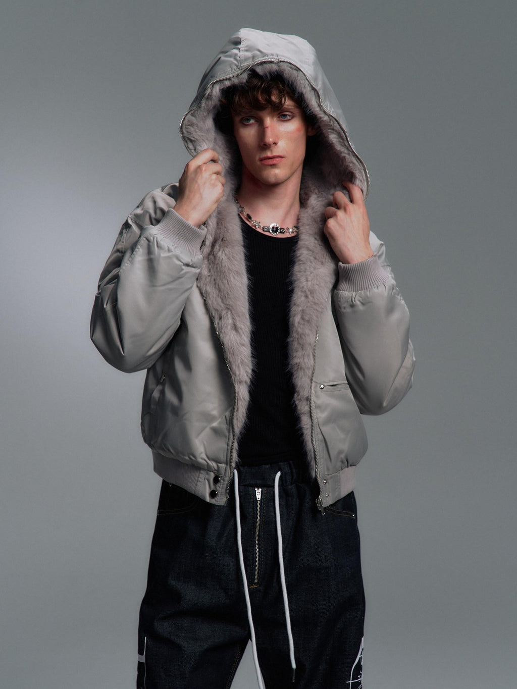 PAIKI Insulated Hooded Nylon Windproof Relaxed Fit Ribbed Hem Unisex Puffer Jackets