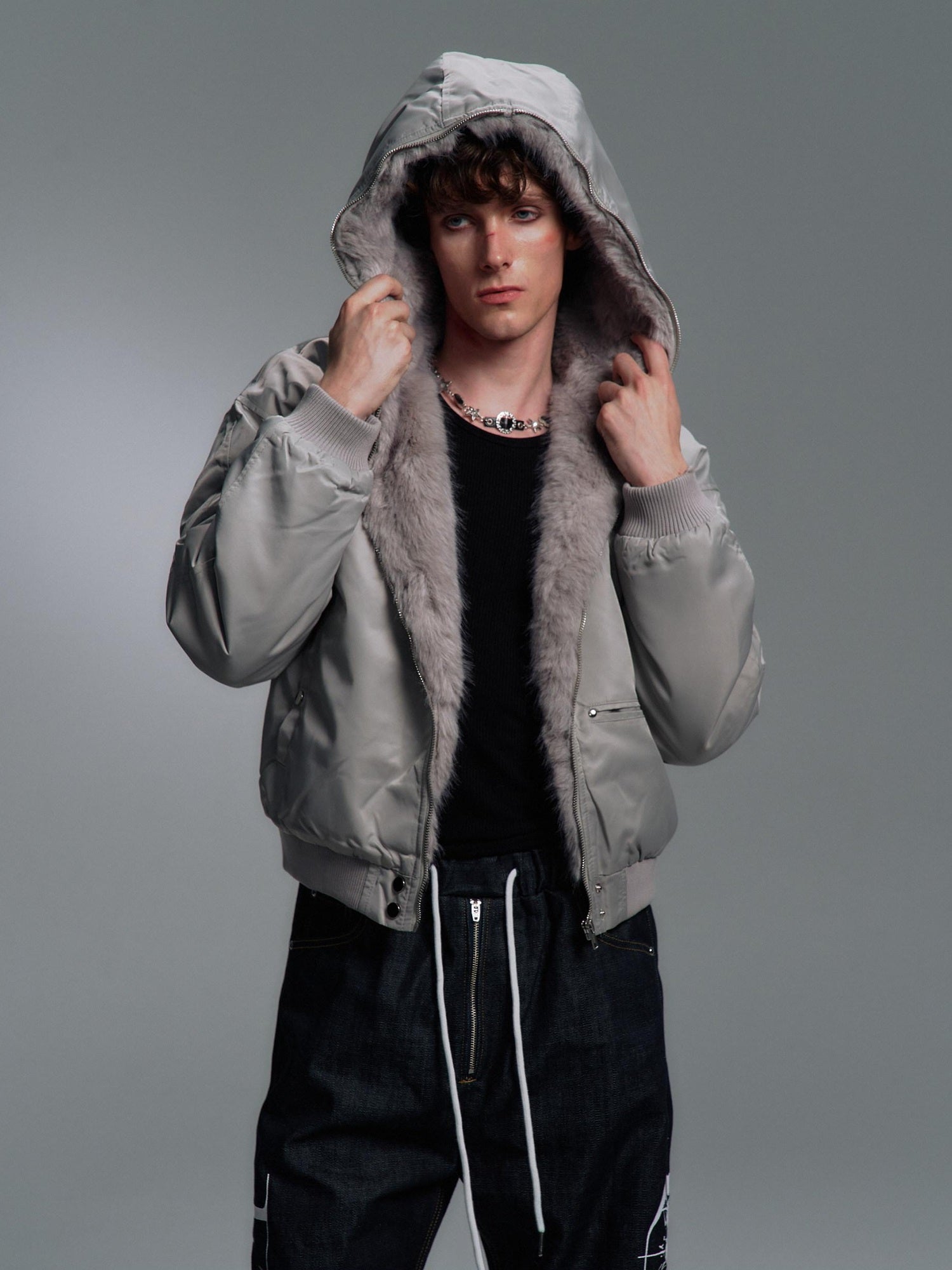 PAIKI Insulated Hooded Nylon Windproof Relaxed Fit Ribbed Hem Unisex Puffer Jackets