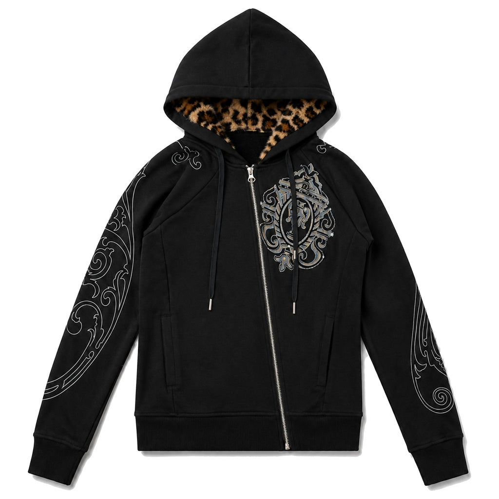 PAIKI_Leopard_Print_Rhinestone_Graphic_Women's_Cotton_Zip-up_Hoodies_1079042342157_MISSTT