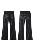 PAIKI_Letter_Print_Waxed_Slim_Fit_Women's_Cotton_Bootcut_Jeans_1072166315759_MISSTT