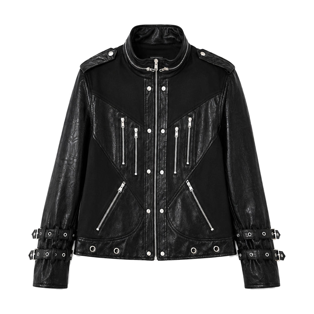 PAIKI_Matte_Geometric_Lace_Up_Structured_Slim_Fit_Women's_Pu_Leather_Jackets_1078173763292_MISSTT