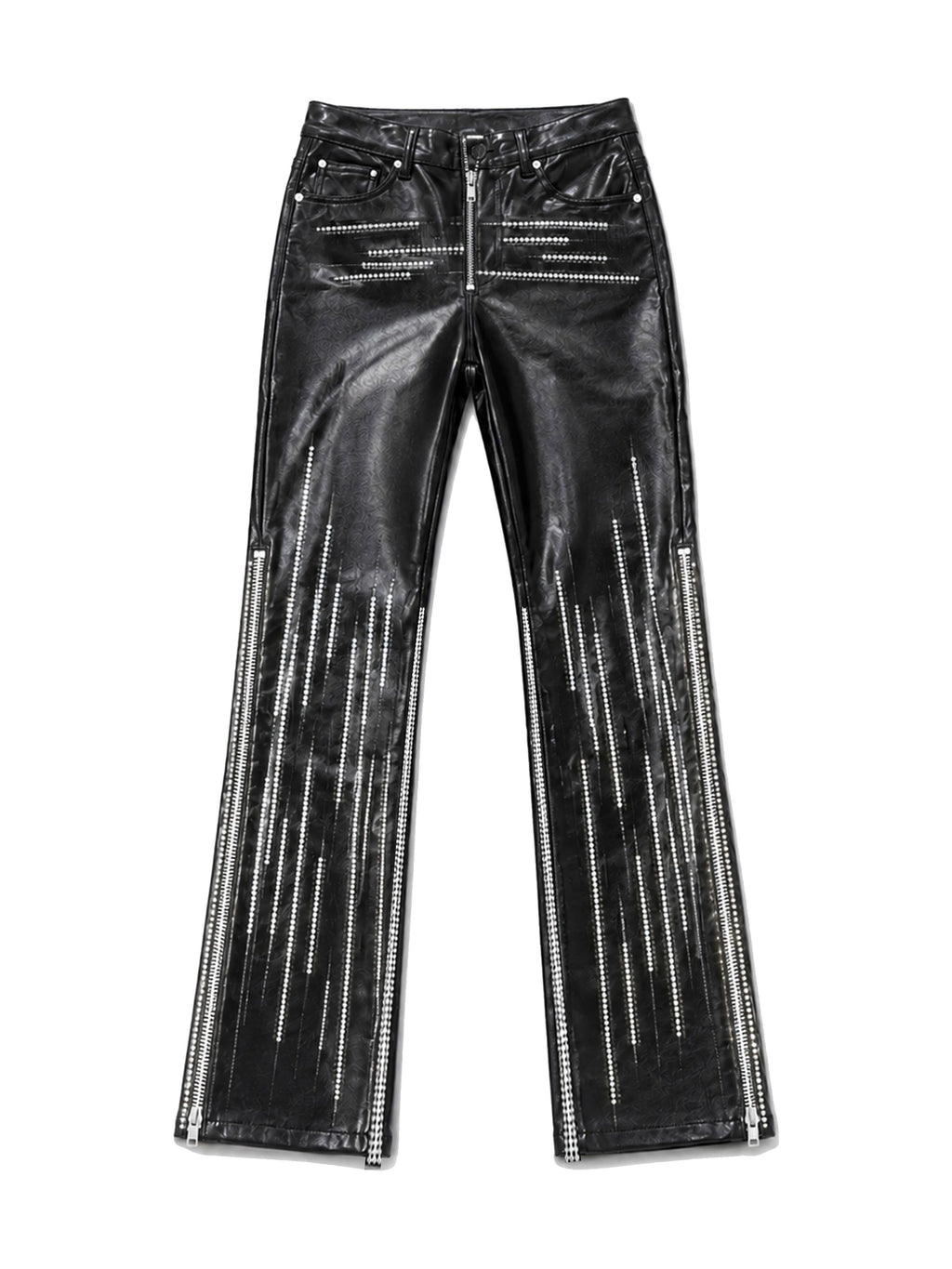 PAIKI_Metallic_Sequin_Embroidered_Low_Rise_Slouchy_Zip_Women's_Faux_Leather_Straight-leg_Pants_1069547424192_MISSTT
