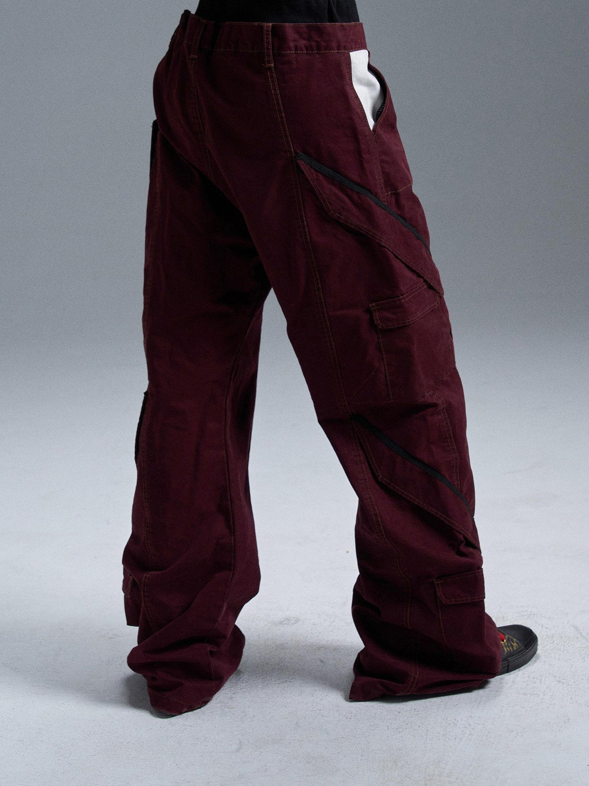 PAIKI Multi Pocket Spliced Washed Women's Cargo Pants