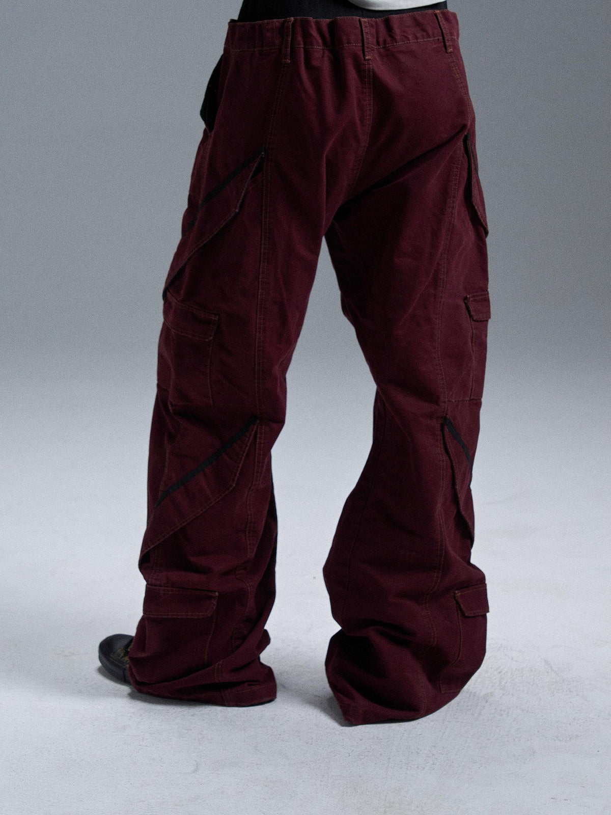 PAIKI Multi Pocket Spliced Washed Women's Cargo Pants