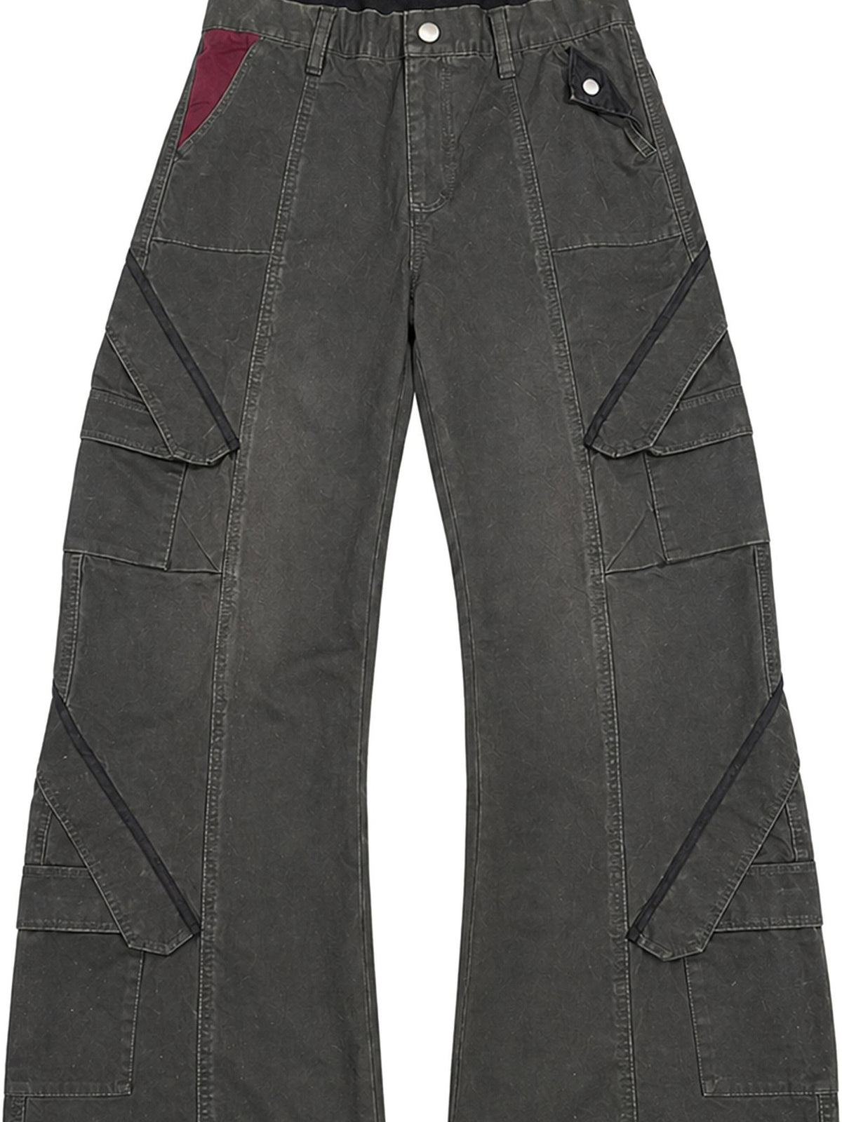 PAIKI Multi Pocket Spliced Washed Women's Cargo Pants
