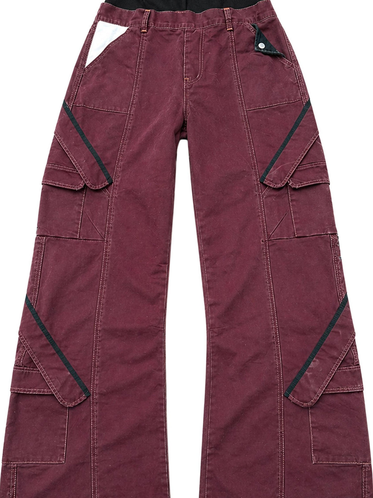 PAIKI Multi Pocket Spliced Washed Women's Cargo Pants