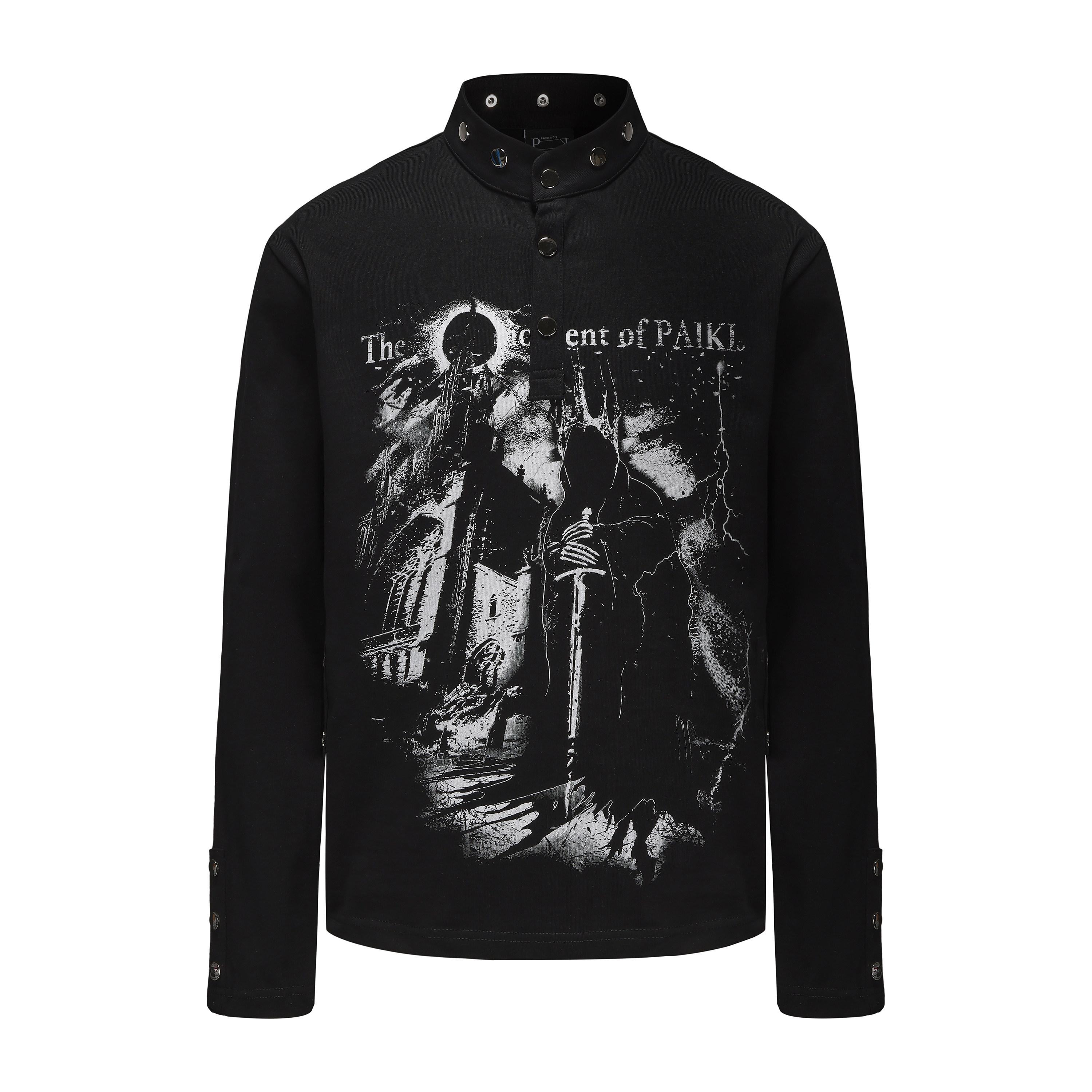 PAIKI_Non_Deforming_Embossed_Print_Loose_Fit_V-neck_Unisex_Pullover_Sweatshirts_MISSTT
