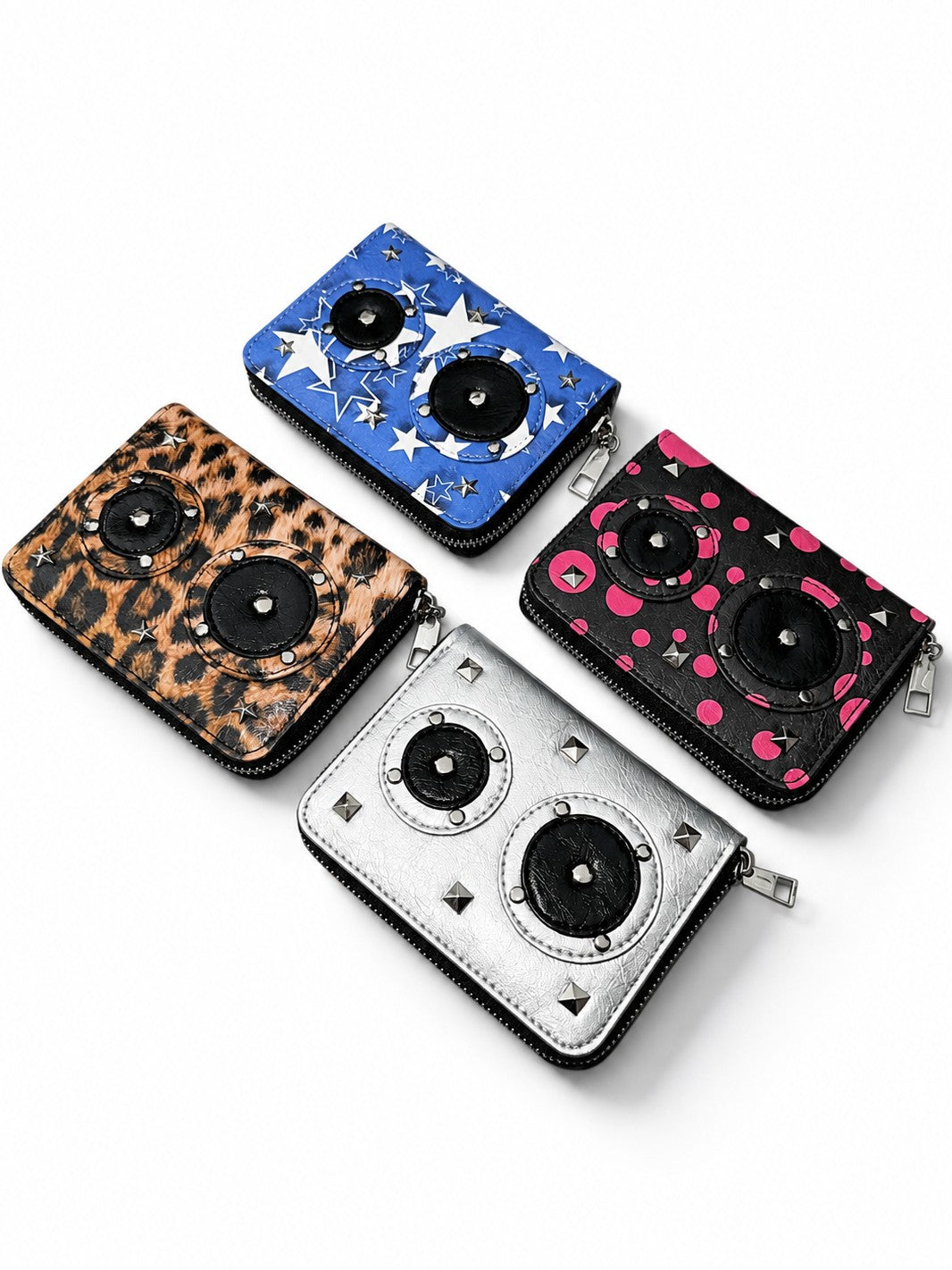 PAIKI Polka Dot Leopard Star Print Y2k Pu Women's Wallets