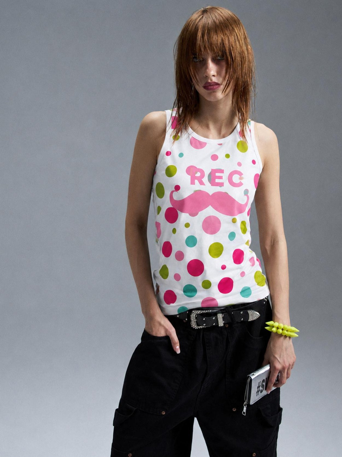 PAIKI Polka Dot Star Print Women's Tank Tops