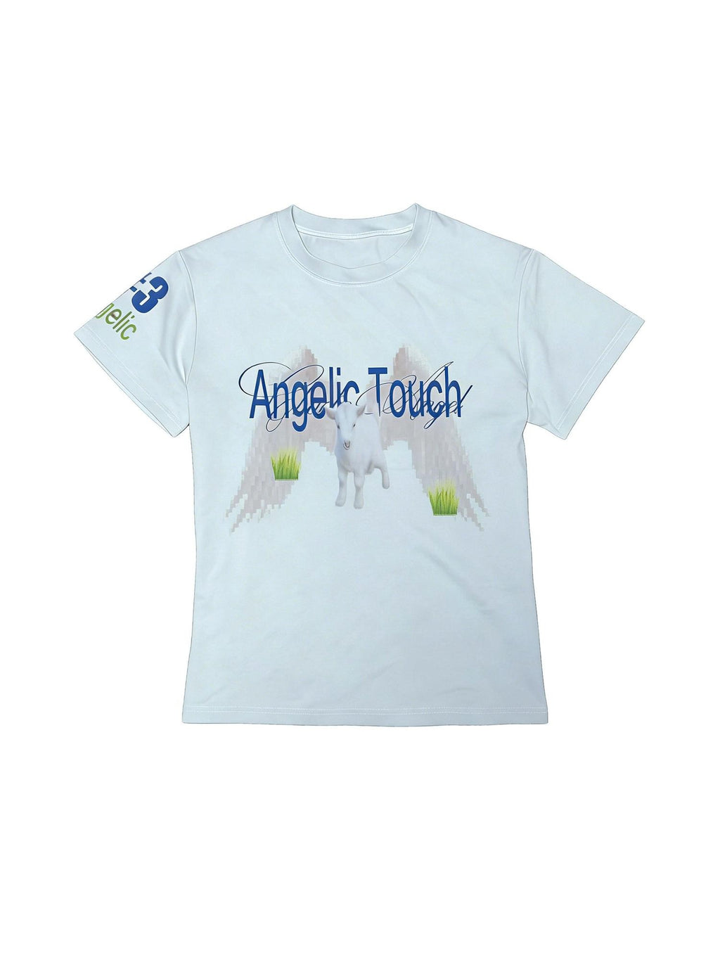 PAIKI Pure Cotton Digital Print Crew Neck Unisex Lamb Graphic Short Sleeve T-Shirts