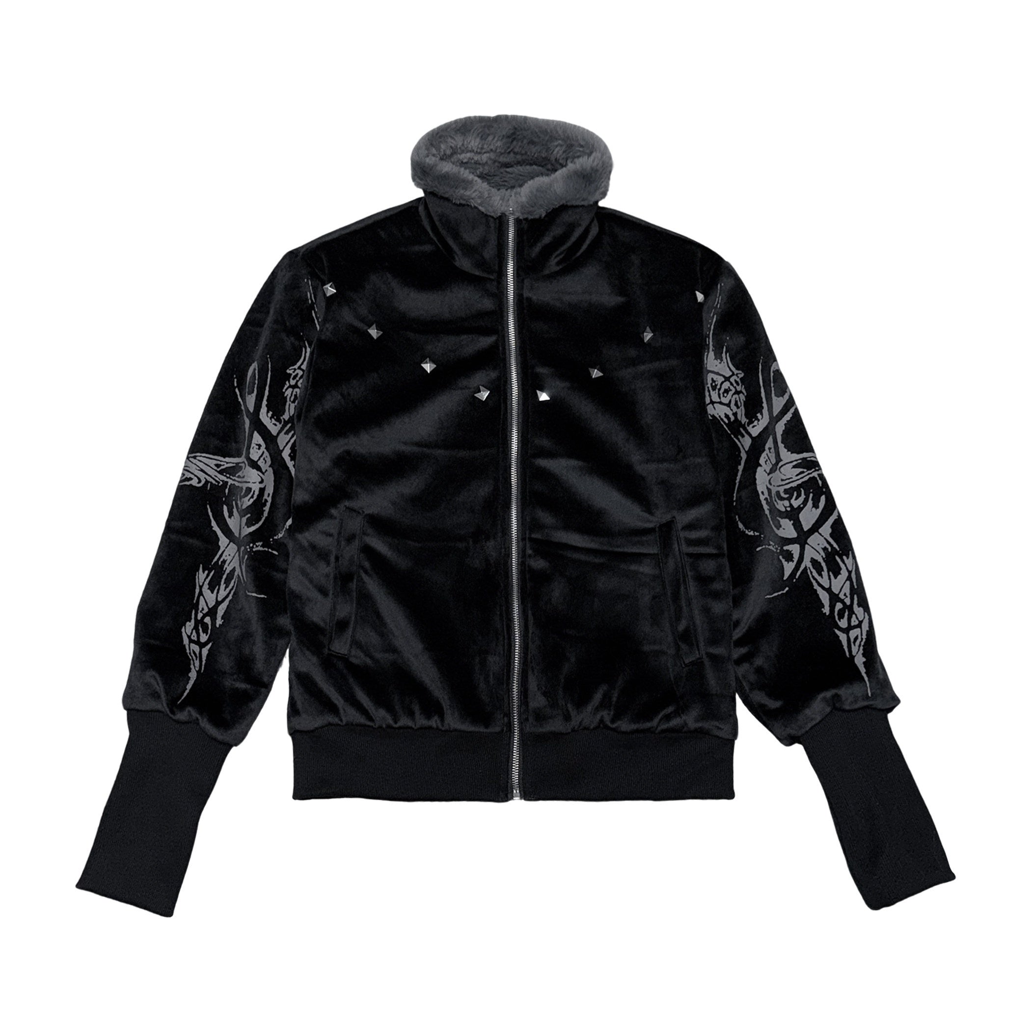 PAIKI_Reversible_Slim_Fit_Stand_Collar_Ribbed_Hem_Zip_Men_Rock_Black_Casual_Jackets_MISSTT