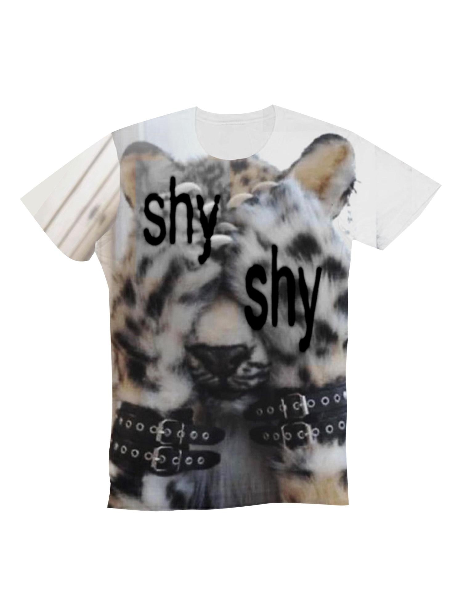 PAIKI Rhinestone Animal Print Slim Fit Unisex Crew Neck Short Sleeve T-Shirts