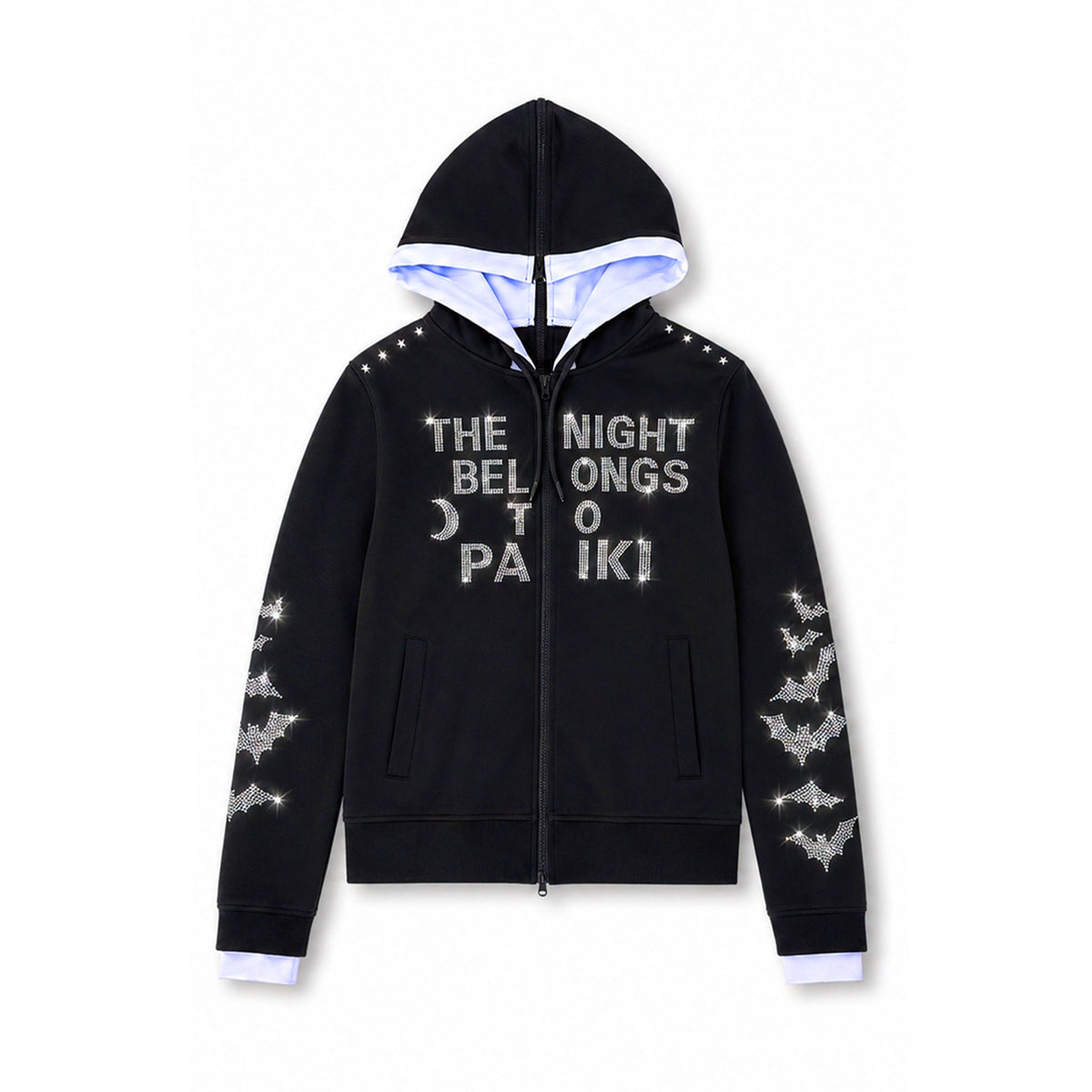 PAIKI_Rhinestone_Batwing_Faux_Layered_Zip_Up_Women's_Cotton_Zip-up_Hoodies_1072989822448_MISSTT