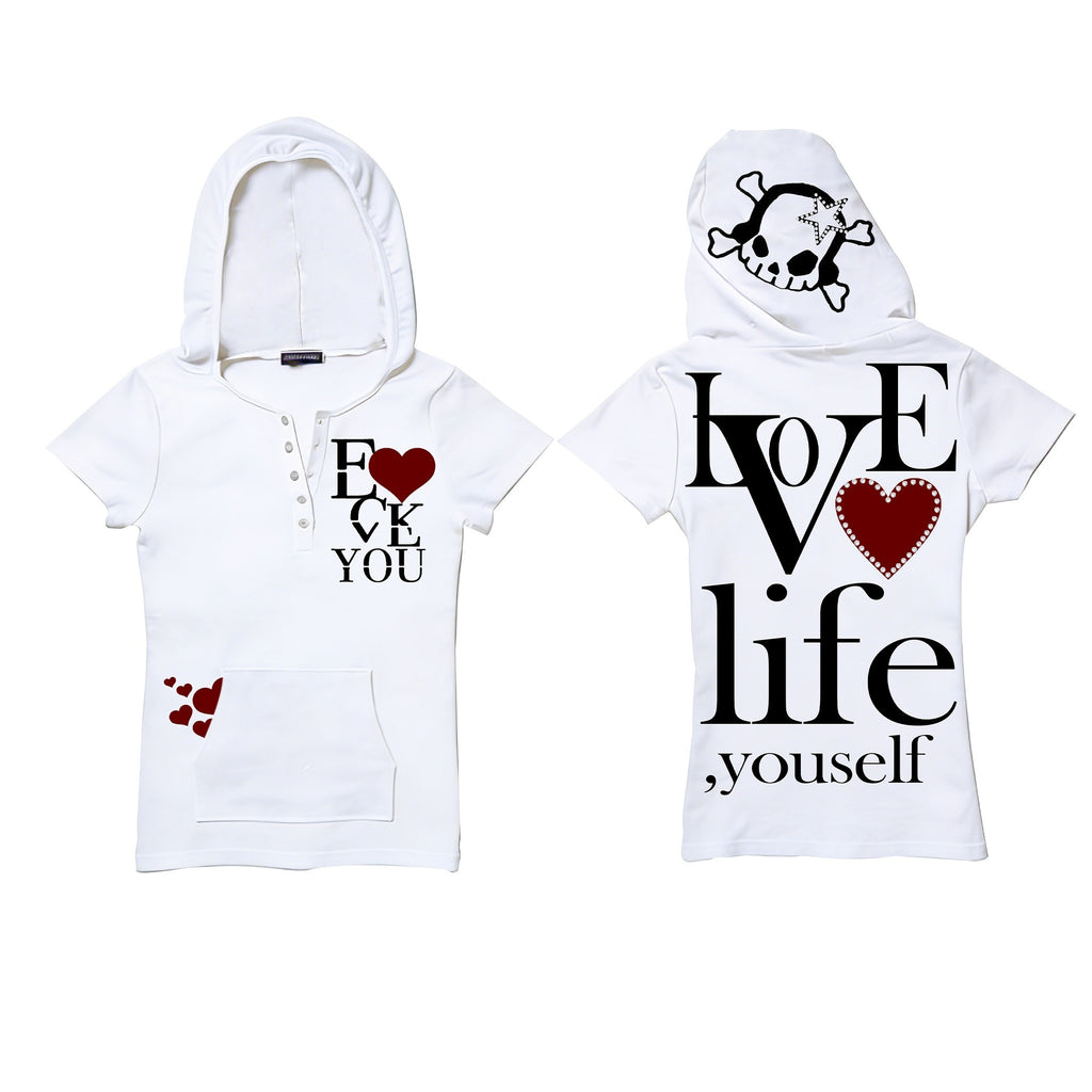 PAIKI_Rhinestone_Skull_Print_Slim_Fit_Hooded_Unisex_100%_Cotton_Short_Sleeve_T-Shirts_MISSTT