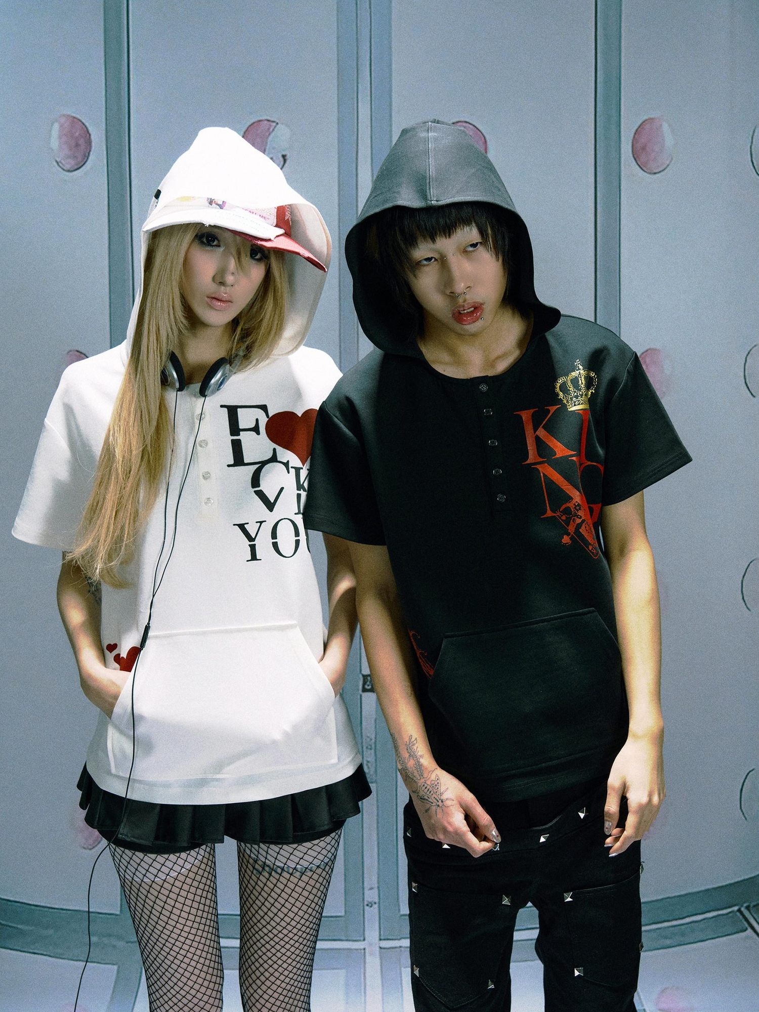 PAIKI Rhinestone Skull Print Slim Fit Hooded Unisex 100% Cotton Short Sleeve T-Shirts