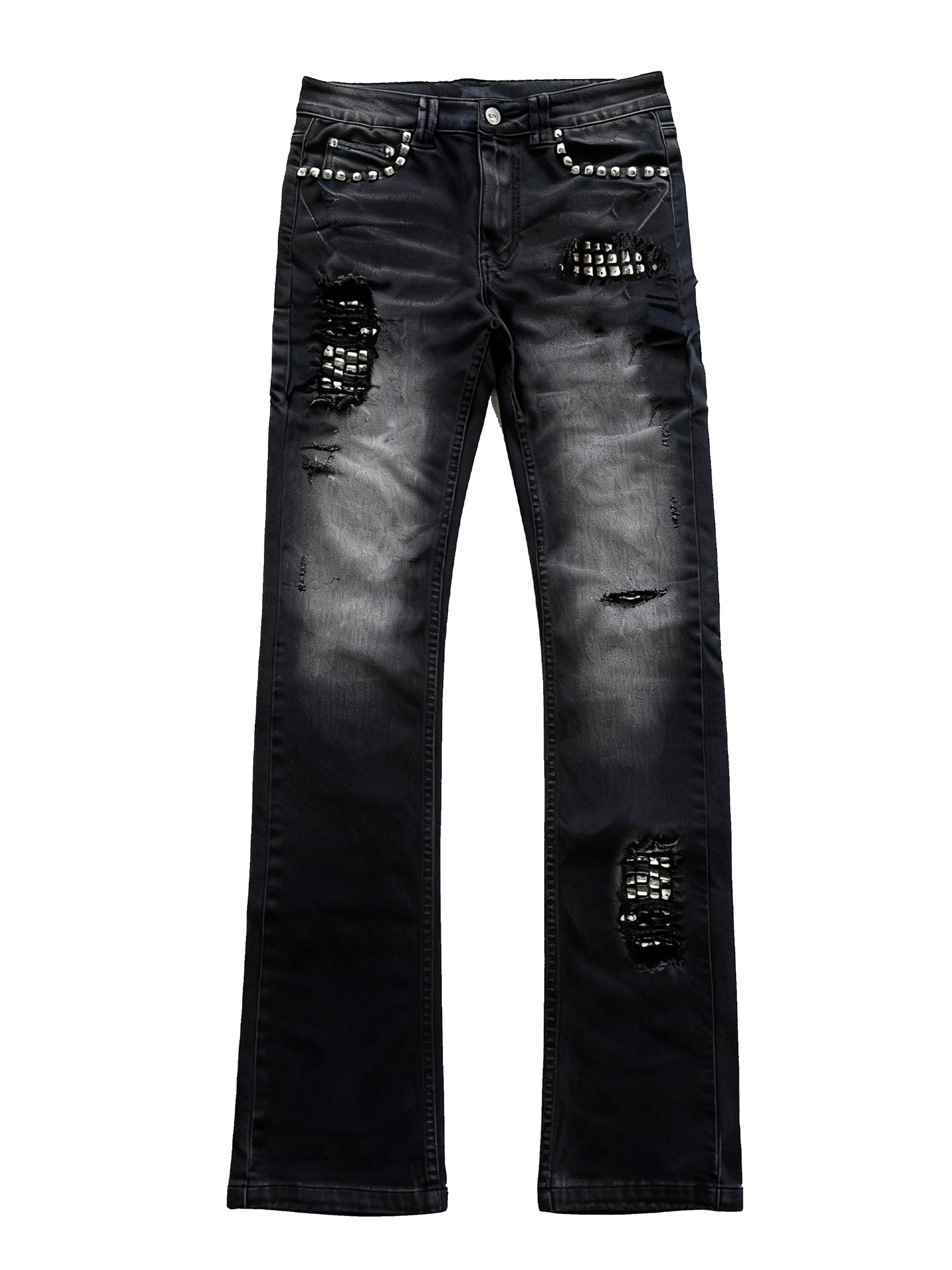 PAIKI_Ripped_Distressed_Washed_Punk_Slim_Mid_Rise_Black_Micro_Stretch_Straight_Jeans_MISSTT