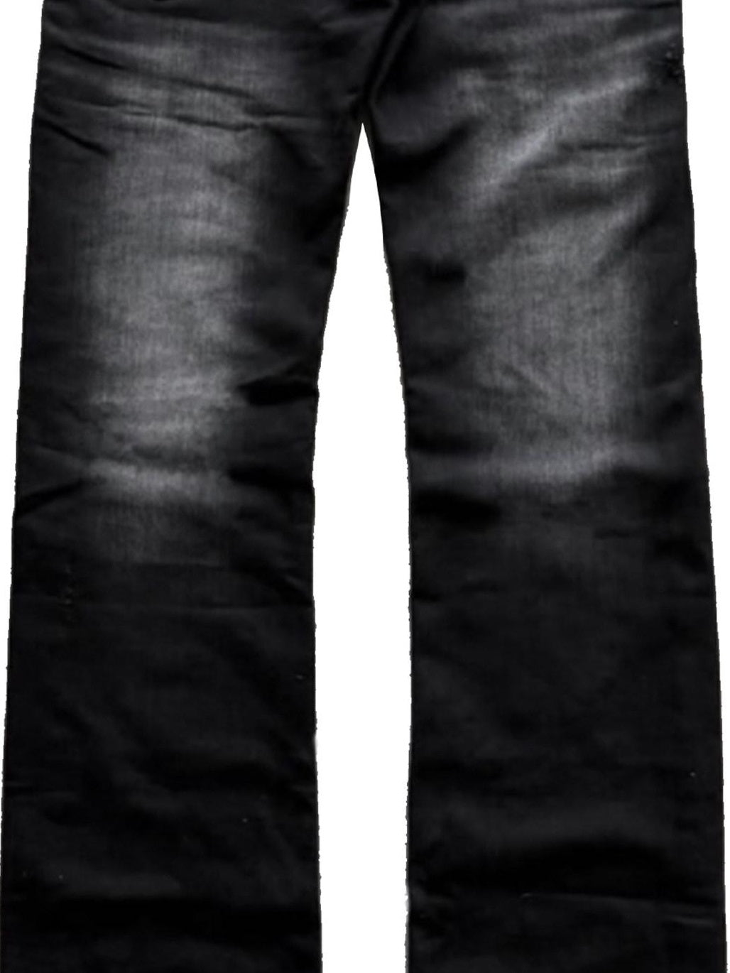 PAIKI Ripped Distressed Washed Punk Slim Mid Rise Black Micro Stretch Straight Jeans