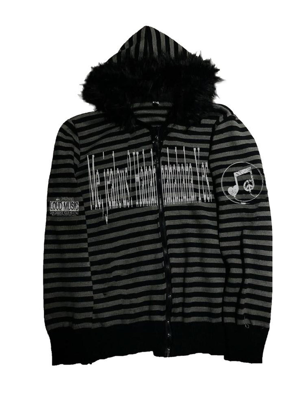 PAIKI Shape Retaining Slim Fit Zip Hooded Casual Men Letter Print Black Hoodies