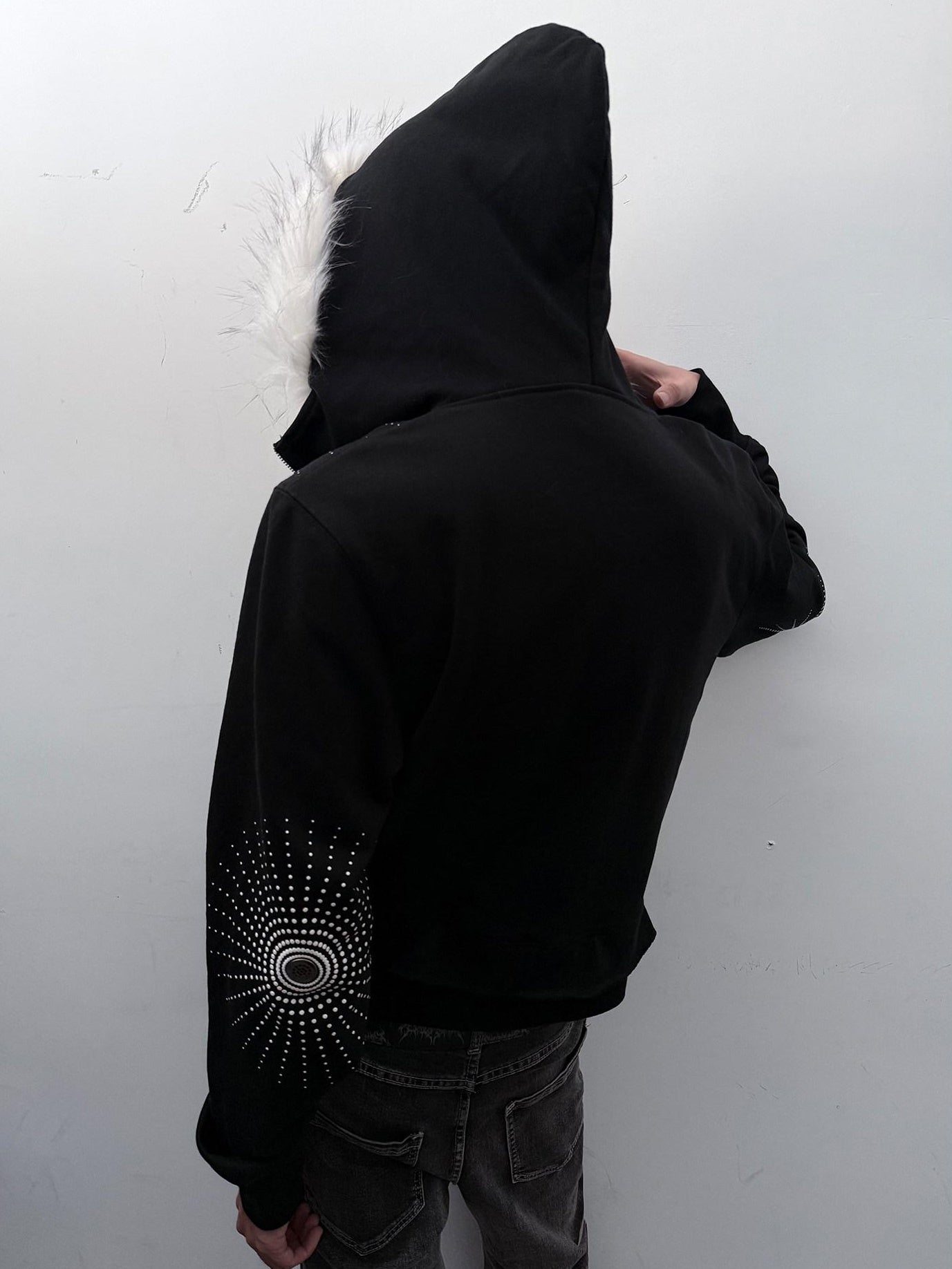 PAIKI Shape Retention Slim Embossed Zip Hooded Unisex Cotton Lined Hoodies