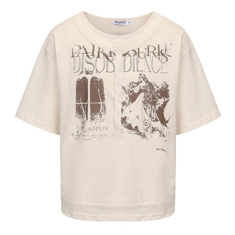 PAIKI_Sheer_Snowflake_Cotton_Print_Faux_Two_Piece_Women's_Pure_Cotton_Oversized_T-shirts_891281181012_MISSTT