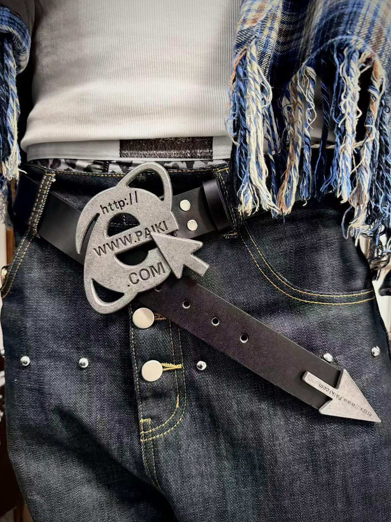 PAIKI Sleek Minimal Black Faux Leather Adjustable Casual Unisex Browser Belts