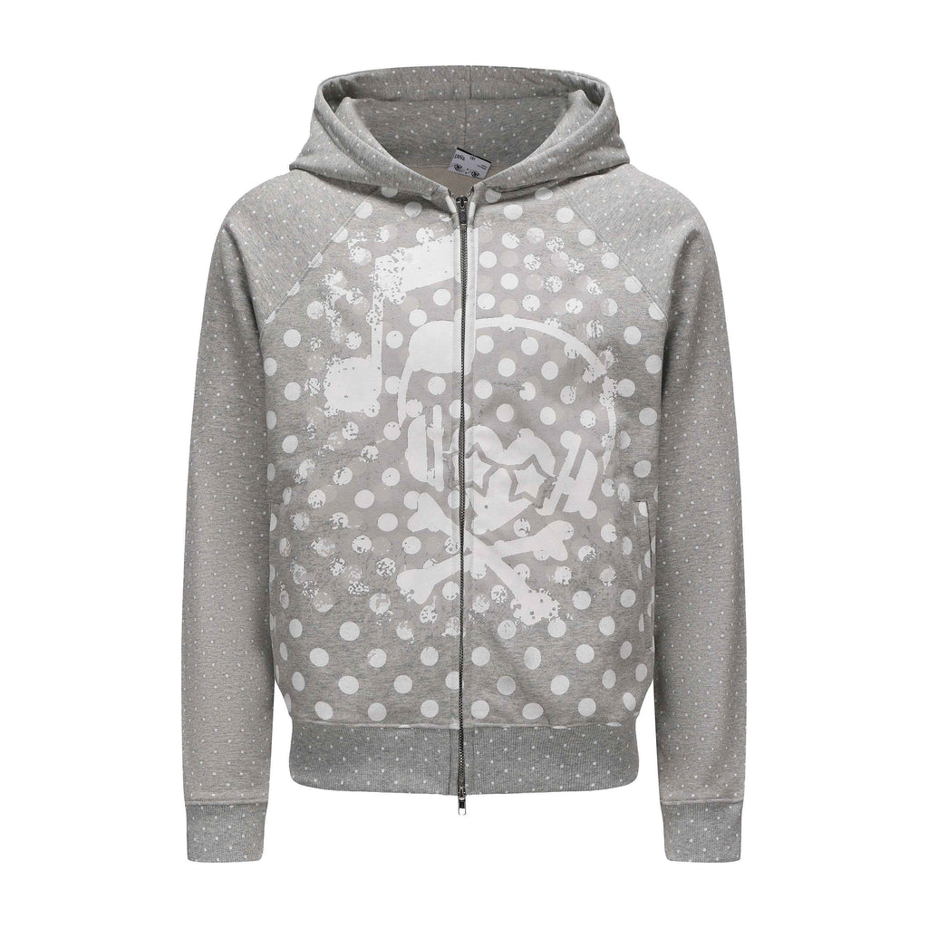 PAIKI_Slim_Fit_Embossed_Print_Hooded_Zip_Unisex_Cotton_Blend_Polka_Dot_Hoodies_MISSTT