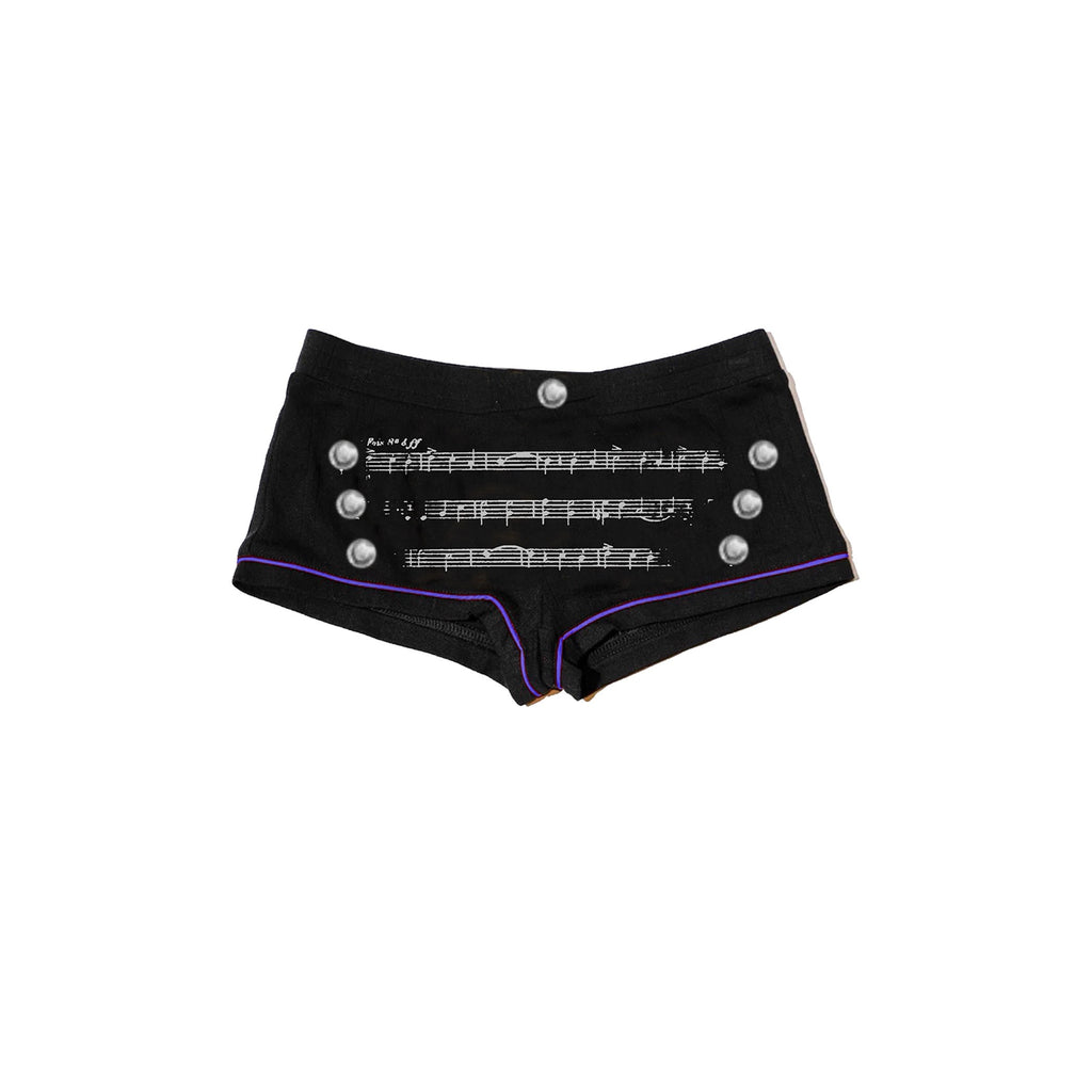PAIKI_Slim_Low_Waist_Court_Black_Cotton_Blend_Unisex_Short_Trousers_MISSTT